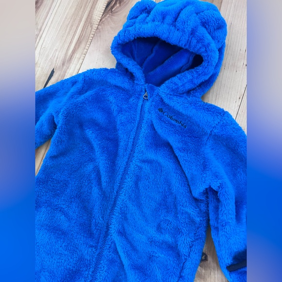 Columbia Blue Infant Snowsuit Footies Fleece - Picture 3 of 4